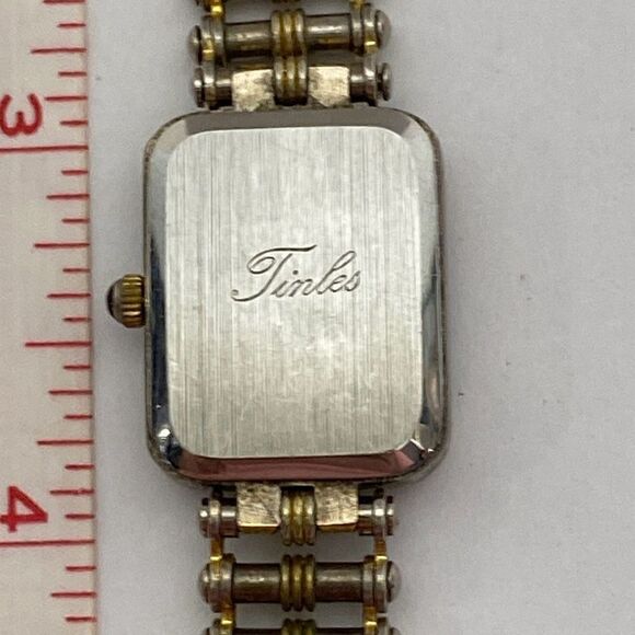 Tinles Women's Gold Silver Tone Stainless Strap Square Casual Quartz Wristwatch - Picture 5 of 9